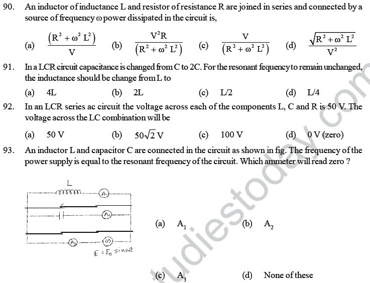 Neet Ug Physics Induction Mcqs, Multiple Choice 329